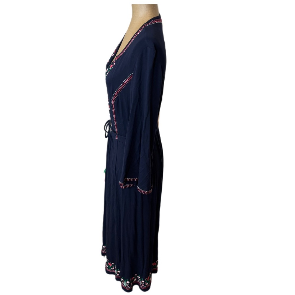 Boden Navy Blue Embroidered Pineapple Dress Size 8 - Picture 4 of 6